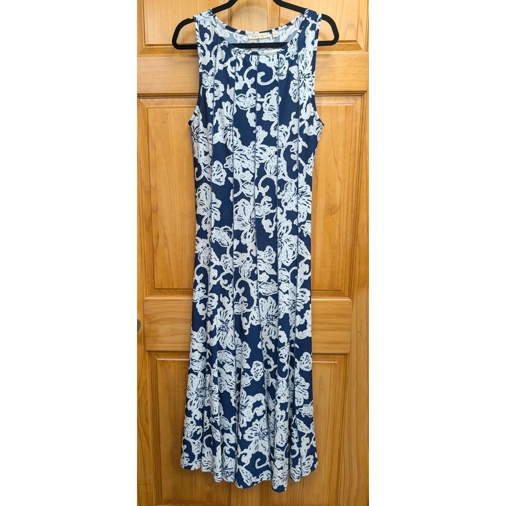 Maria Gabrielle Women's Large Maxi Dress Sleeveless Gourd Panels Liquid Knit